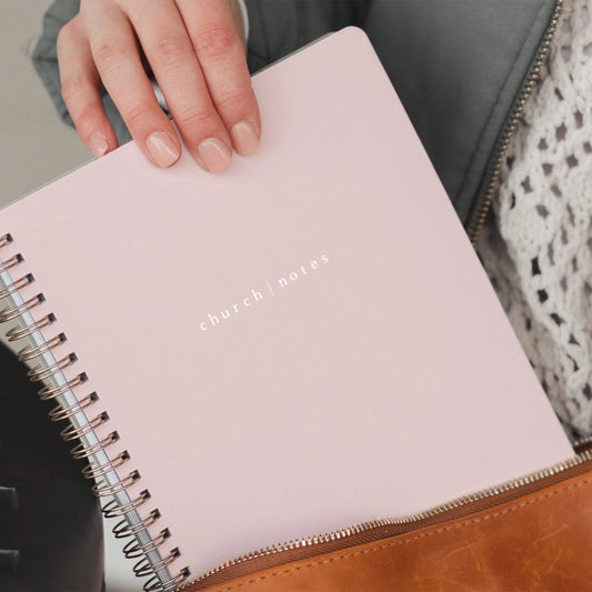 Church Notes Spiral Notebook- Blush Pink