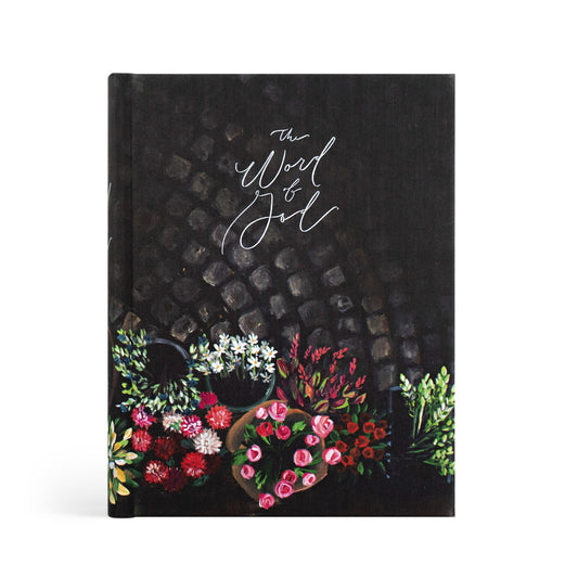 Black Bible Cover with pink and white flowers